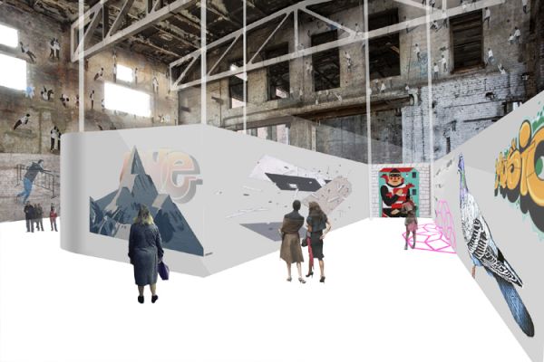 Proposal for street art museum on operating factory plot in St. Petersburg
