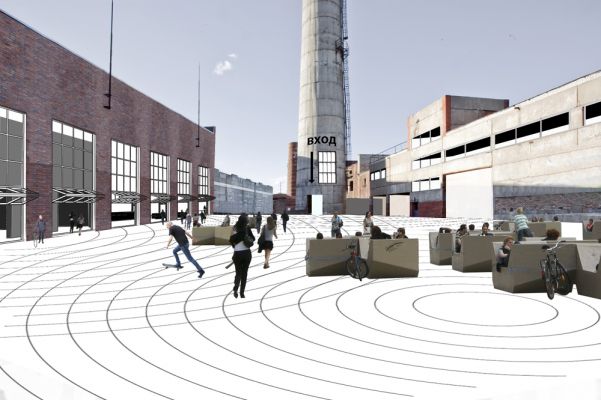 Proposal for street art museum on operating factory plot in St. Petersburg
