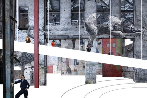 Proposal for street art museum on operating factory plot in St. Petersburg